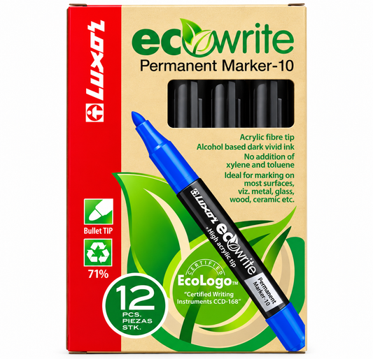 EcoWrite Permanent Marker – Black, 12 Pack, Bullet Tip Art No 101